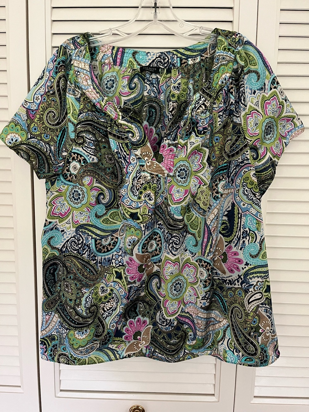 Talbots XL petite Paisley blouse